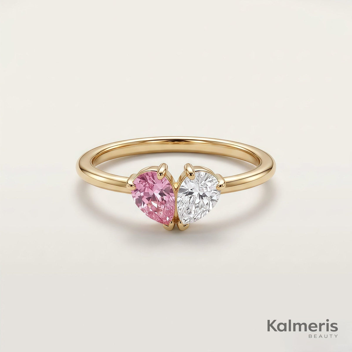 Bague Liora – plaqué or 18 carats, deux pierres de naissance en goutte