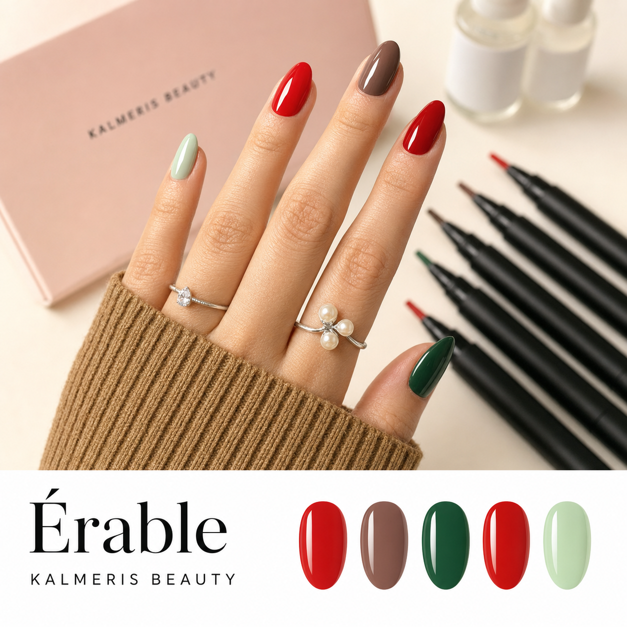 PACK 5 Stylos Vernis à Ongles sans Lampe UV | Kalmeris Beauty™